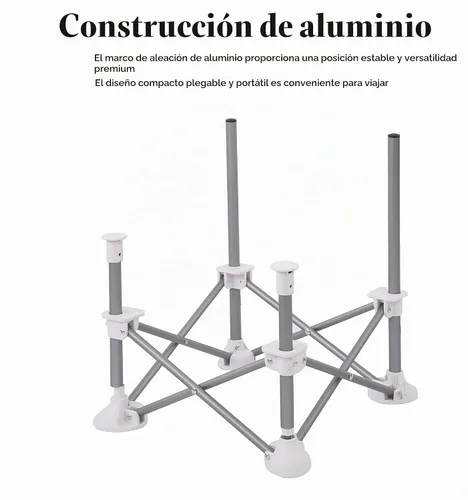 Vista 4 de PandaEar Asiento elevador de viaje portátil con bandeja, asiento plegable para bebé, silla alta para mesa de comedor, silla de campamento compacta