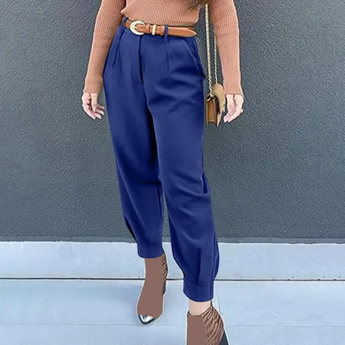 Vista 8 de Mnyycxen Business Pants for Women HighSmocked Comfortable StreetStyle Trousers Fashion 2024 Tapered Pant Sweatpants Pant
