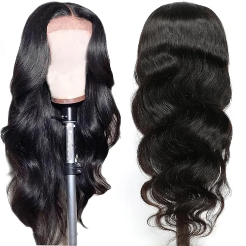 Vista 2 de WENYU - Pelucas de cabello humano con encaje frontal de onda corporal, prearrancadas, transparentes, 13x4, para mujeres, de 22 pulgadas