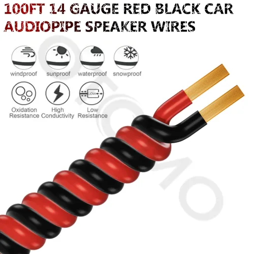 Vista 3 de OTOMO 2 rollos de cable primario automotriz de calibre 14 CCA de 100 pies, conductor único SAE J1128, carrete de remolque de cable eléctrico