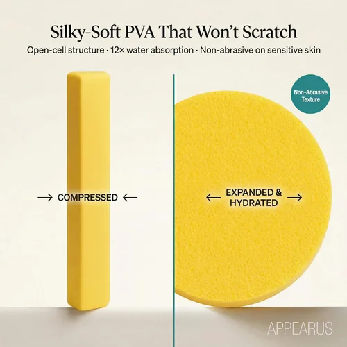 Vista 5 de APPEARUS Paquete de 60 esponjas faciales, esponjas faciales comprimidas de PVA para limpieza profunda, exfoliación, eliminación de maquillaje