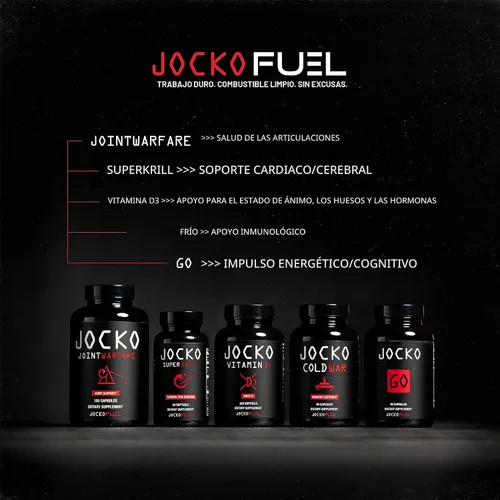 Vista 5 de Jocko Fuel Paquete de suplemento de aceite de krill Omega 3 y Guerra Fría