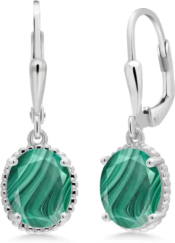 Vista 78 de Gem Stone King Aretes colgantes de gota para mujer, plata de ley 925, piedra natal ovalada de 0.354 x 0.276 in, joyería fina, regalos para ella