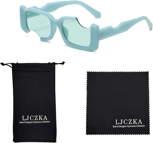 Vista 6 de Gafas de sol rectangulares pequeñas irregulares para mujer gafas de sol punk vintage protección UV