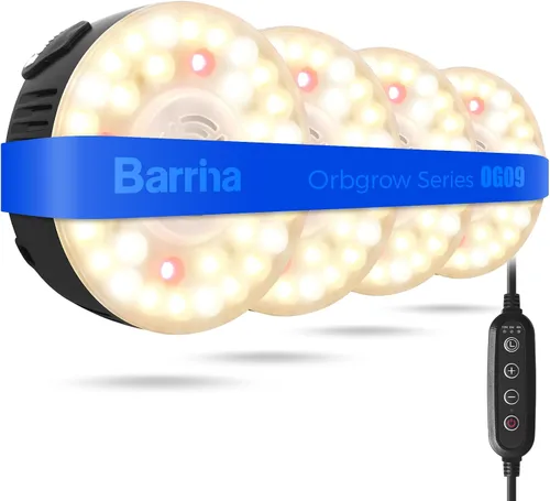 Vista 27 de Barrina Orbgrow OG09 Puck - Luz LED de crecimiento, 5000 K 9 W (equivalente a 135 vatios), luces de plantas para plantas de interior de espectro