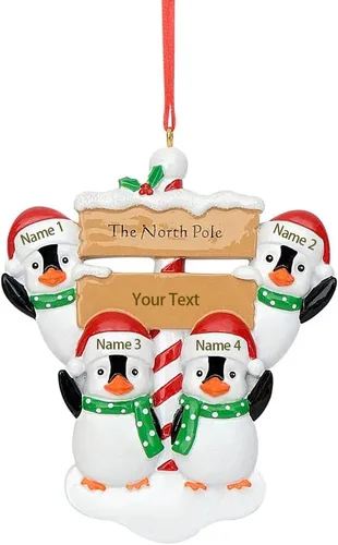 Vista 18 de JewelOra Adornos de Navidad, personalizados de 2 a 6 miembros de la familia, adorno personalizado para árbol de Navidad, decoraciones de vacaciones