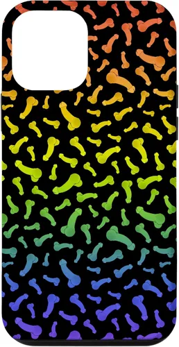 Vista 16 de Funda negra con diseño de pene o polla arcoíris para iPhone 17