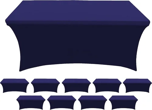 Vista 4 de Banquet Tables Pro Mantel rectangular plegable de elastano de 6 pies de largo, elástico, ajustado, para mesas de patio plegables de 30 pulgadas
