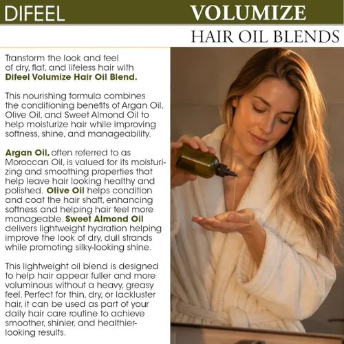 Vista 4 de Difeel 99% Natural Hair Care Solutions Volumize Hair Oil 7.1 oz (paquete de 4)