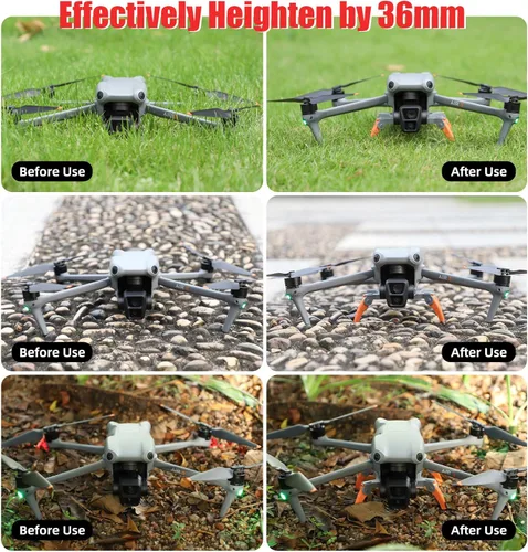 Vista 3 de Air 3 Kit extendido plegable de pierna de tren de aterrizaje para DJI Air3 RC Cámara Drone Accesorios Extensor de altura Extensiones Protector