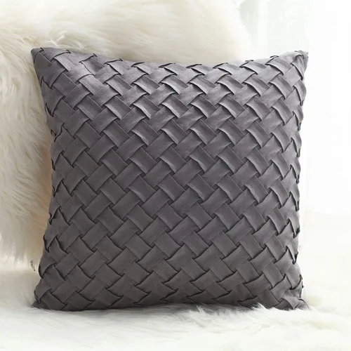 Vista 40 de vctops Funda de Almohada Decorativa con Patrón de Tejido de Canasta Boho, Gamuza Súper Suave, Funda de Cojín de Acento Cuadrada Sólida para Sillón