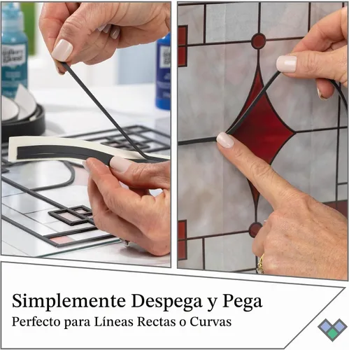 Vista 3 de Gallery Glass, 17041, líneas de plomo de instalación rápida, 18 tiras de 24 x 1/8 pulgadas