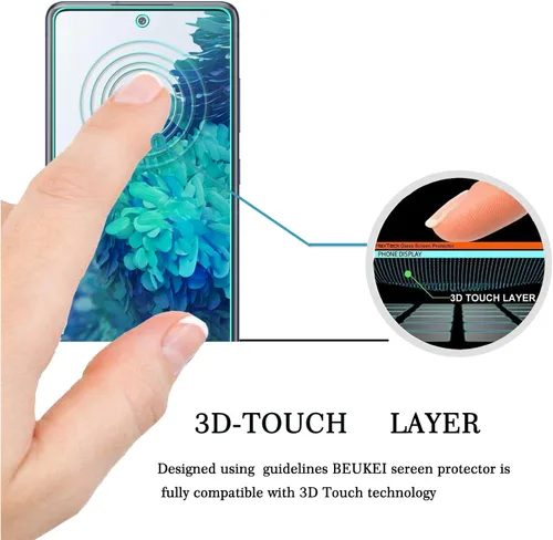 Vista 2 de (4 unidades) Compatible con Samsung Galaxy S20 FE 5G / Galaxy S20 FE 5G UW [no compatible con S20/S21FE/S21] Protector de pantalla de vidrio