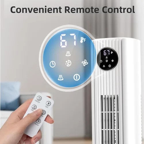 Vista 3 de Antarctic Star Ventilador de Torre Portátil Ventiladores de Piso Oscilante 85° Ventilador Silencioso de Enfriamiento Temporizador 12H Control Remoto