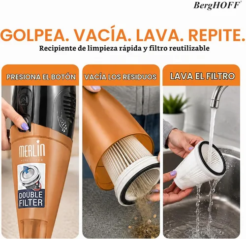 Vista 8 de Berghoff Merlin - Aspiradora con cable todo en uno, con herramientas, color naranja