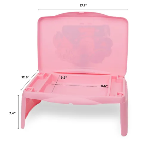 Vista 4 de Peppa Pig Escritorio de regazo para niños con almacenamiento, tapa plegable y diseño plegable, portátil para viajes o uso en la cama en casa, ideal