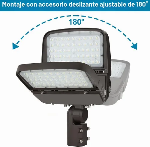 Vista 4 de Luz de estacionamiento LED de 150W con anochecer al amanecer, 150W