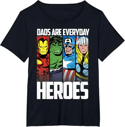 Vista 12 de Marvel Camiseta gráfica de héroes cotidianos para el Día del Padre de los Vengadores, Negro