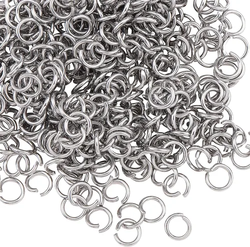 Vista 19 de DanLingJewelry 1000 anillos de salto abiertos de acero inoxidable 304 calibre 17 de 0.394 in para hacer joyas, conectores de joyería, encontrar