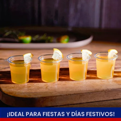 Vista 5 de JOLLY CHEF Paquete de 1000 vasos de chupito de plástico, vasos de gelatina desechables transparentes de 1 onza, reutilizables, perfectos