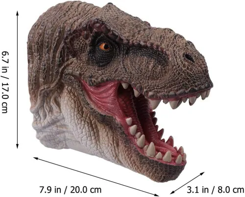 Vista 5 de Juguetes de dinosaurio, tiranosaurio Rex y velociraptor azul, marionetas de mano, juego de figuras de acción del mundo de dinosaurio, divertido