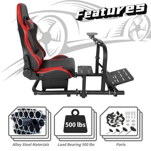 Vista 4 de Dardoo Racing Simulator Cockpit with Seat Compatible with Logitech G29 G920 G923 Support Thrustmaster, Fanatec Fits Xbox Playstation PC platforms