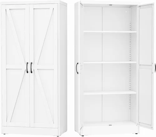 Vista 29 de GAIOUS Gabinete de despensa de 75.2 pulgadas de alto, gabinete de Blanco