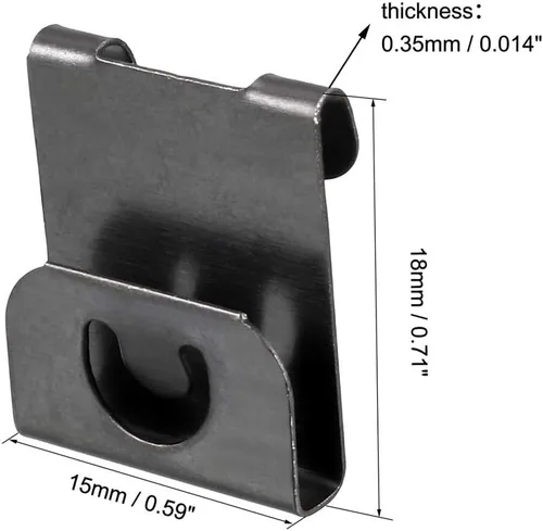 Vista 3 de uxcell Ganchos para colgar marcos de fotos, 0.014 in de grosor de metal en forma de S, clips para colgar fotos, 100