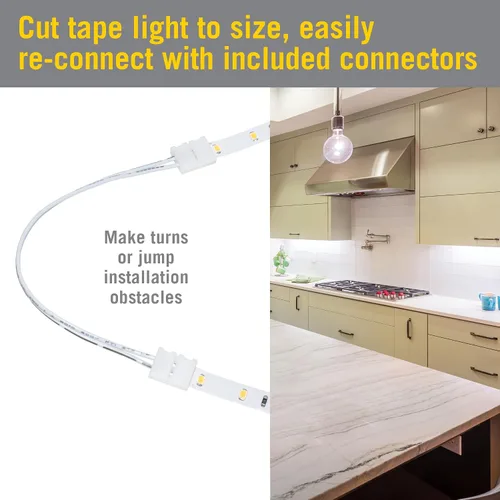 Vista 6 de Armacost Lighting Kit de luz en cinta LED regulable para AC del hogar, blanco cálido suave (1.5M) 424502 2700K blanco cálido 5 m