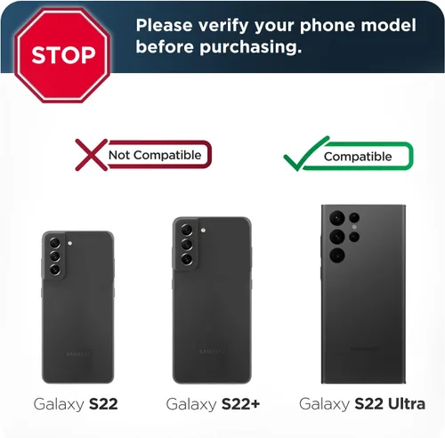 Vista 2 de ENCASED Funda protectora para Samsung Galaxy S22 Ultra - Cubierta de teléfono resistente (negro)