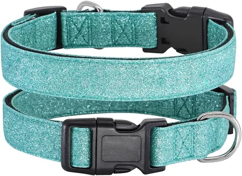 Vista 9 de TDTOK Collar básico brillante para perro, cómodo y duradero, collar para perros pequeños, medianos y grandes con hebilla de plástico ecológica