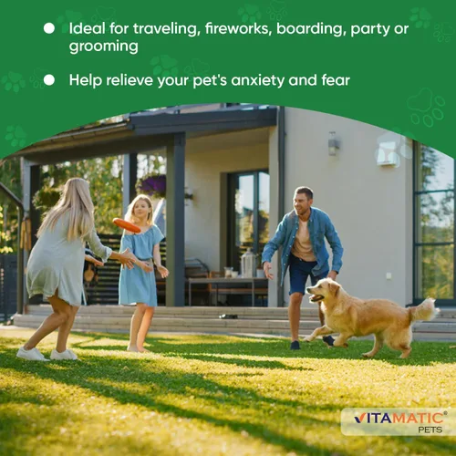 Vista 5 de Vitamatic Melatonina para perros – 6 mg – 120 comprimidos masticables con sabor a carne (paquete de 1))