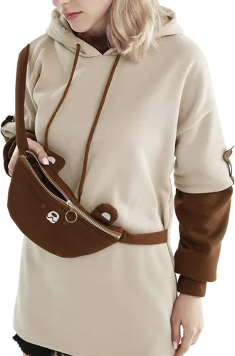 Vista 5 de RGOSMEBearHoodieforGirls,CuteBrownBearGraphicLongSleeveHoodiesSweatshirtwithBagforWomenTeenGirlandKid