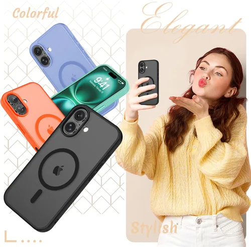 Vista 191 de Funda para Google Pixel 10 Pro XL, cubierta magnética mate, color negro Fit for MagSafe, Screen Protector included, Shockproof Military Grade