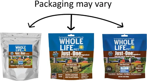 Vista 7 de Whole Life Pet Just One - Paquete económico de golosinas de hígado de res para perros, grado humano, liofilizado, un ingrediente, entrenamiento