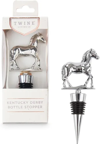 Vista 5 de Twine Derby - Tapón para botella de vino, mantiene el vino fresco, tapón de botella de caballo, se adapta a botellas estándar, metal, sello de goma