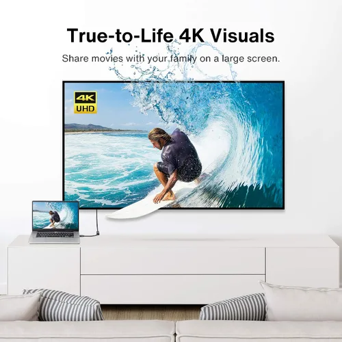 Vista 2 de IVANKY Adaptador activo DisplayPort a HDMI 4K @60Hz, DP unidireccional a Gris
