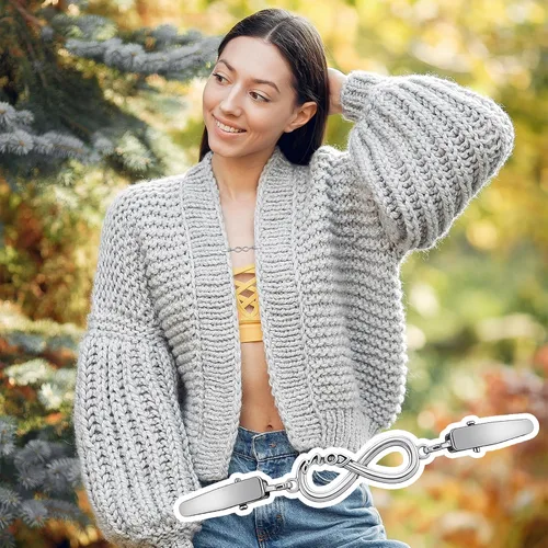 Vista 6 de 6 Pcs Vintage Sweater Clips Shirt Dress Cinch Clip Retro Cardigan Collar Chain Clips Brooch Pins for Women Clothing