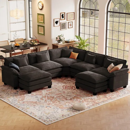 Vista 51 de CDCASA Silla de acento de gran tamaño de 50'' con otomana Asiento extra ancho y profundo estilo sofá nube para sala de estar, dormitorio, rincón