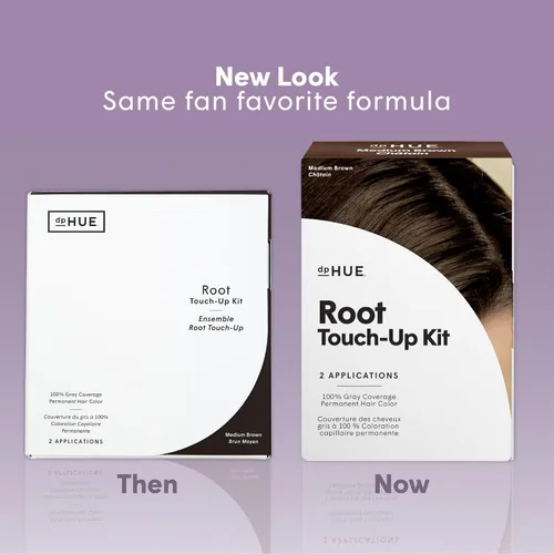 Vista 2 de dpHUE Kit de retoque de raíces, marrón medio - Tinte permanente para el cabello para cobertura de canas - Incluye dos aplicaciones - Sin parabenos