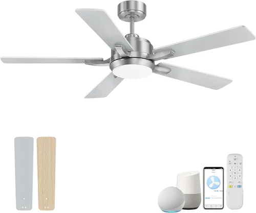 Vista 9 de Ventiladores de techo de 42 pulgadas con luces, ventilador de techo inteligente con luz y control remoto, Alexa, APP, ventiladores de techo