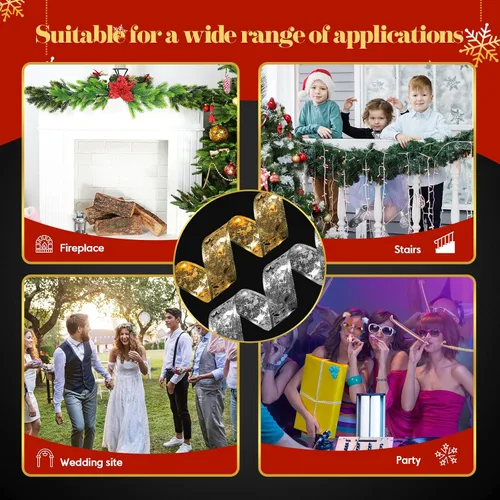 Vista 3 de Sherr 4 Piezas Luces de Cinta de Navidad de 79 pies Decoraciones de Árbol de Navidad 240 Luces LED Luces de Hadas Cinta de Navidad Funciona