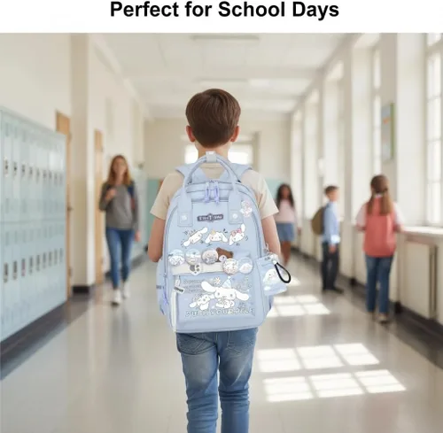 Vista 2 de Mochila Vivixilan Kawaii, Resistente al Agua y Transpirable con Múltiples Bolsillos, Adecuada para Viajes y como Regalo de Cumpleaños, Azul