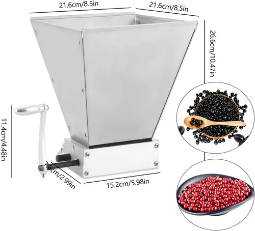 Vista 6 de Molino de grano eléctrico de 110 V con molinillo de cebada de 2 rodillos, trituradora de malta, molino de cerveza casera, molino de grano eléctrico