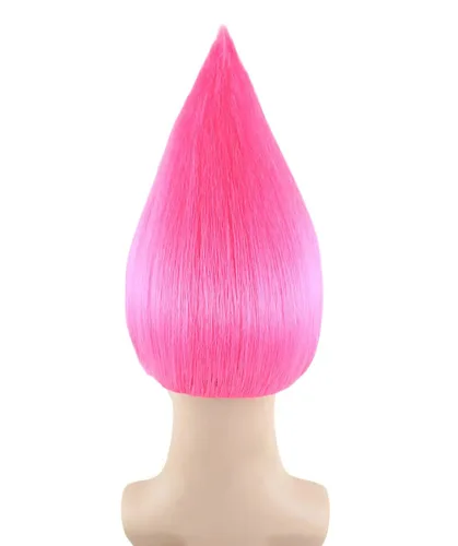 Vista 3 de Peluca unisex de color rosa liso para cosplay de Halloween, pelo sintético de fibra suave, perfecta para tu próximo festival y fiesta de anime grupal