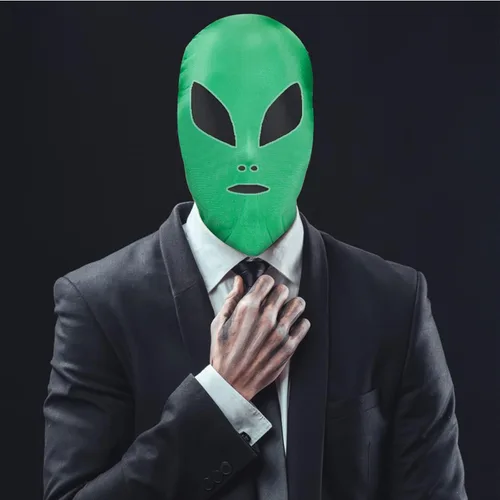 Vista 2 de Fennoral Paquete de 4 máscaras de elastano con capucha disfraz de Halloween de cara completa máscara de Halloween máscara de extraterrestre