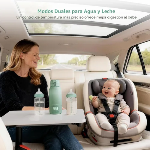 Vista 4 de Momcozy Calentador de Leche Portátil para Viajes – Modos de Calentamiento Dual para Leche Materna y Agua, Calentador de Biberones Portátil