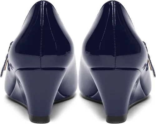 Vista 4 de Zapatos de tacón bajo con hebilla de punta redonda para mujer, con correa ajustable y correa ajustable, 2 pulgadas