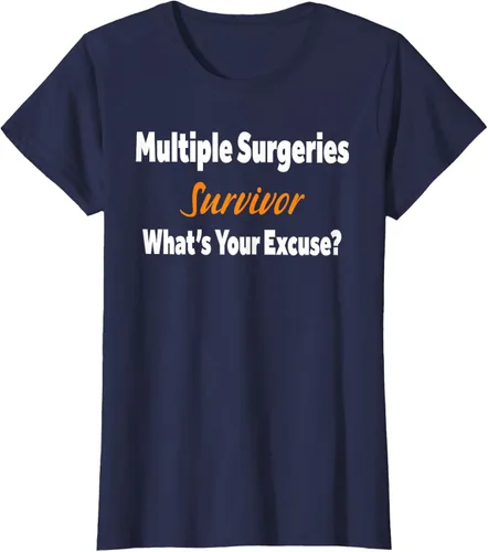 Vista 27 de Camiseta de regalo de cirugía múltiple para sobrevivientes de cirugía ¿Cuál es tu excusa?, Negro