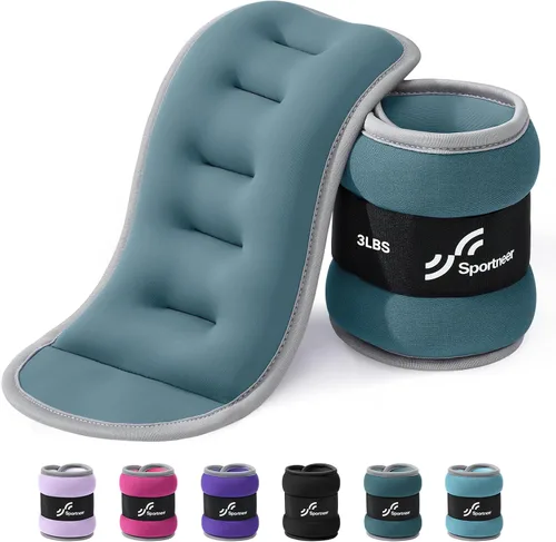 Vista 10 de Sportneer Pesas de tobillo para muñeca, par de pesas de 1/2/4/6/10 libras para hombres, mujeres, niños, entrenamiento de fuerza, juego de pesas